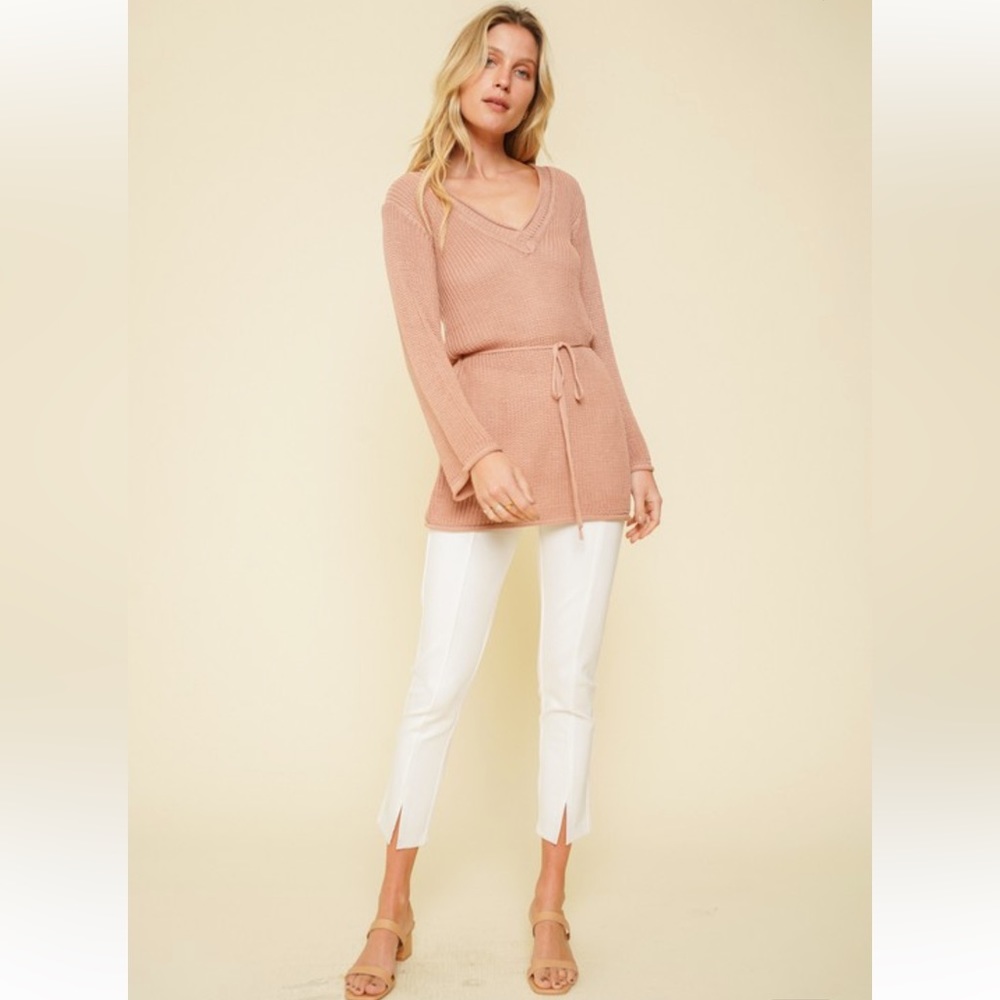 Hem & Thread Pink V-Neck Sweater